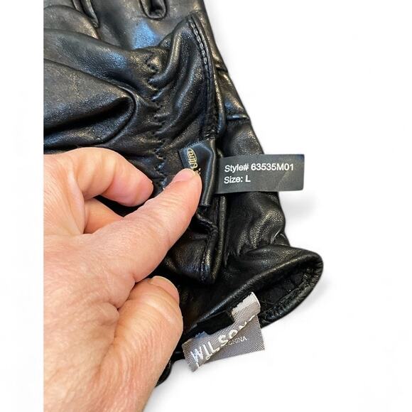 Wilsons Leather Gloves Mens Size Large Thinsulate Ultra Lined Adjustable Black - Picture 6 of 10